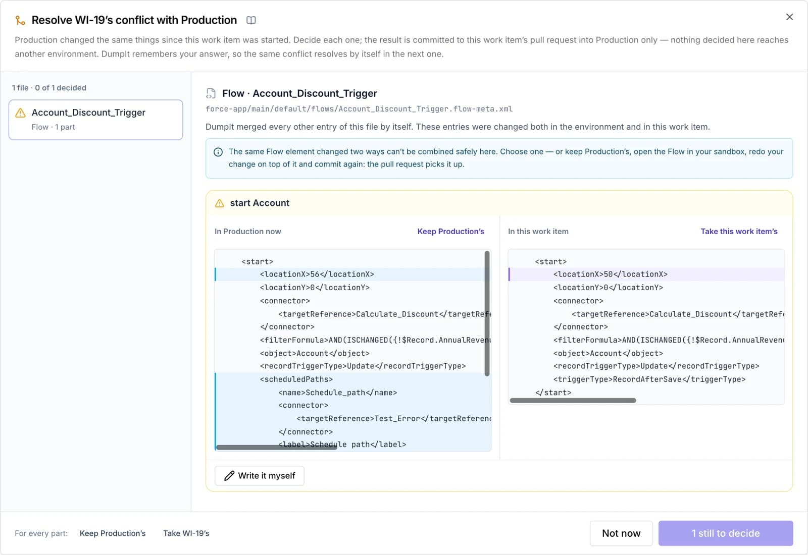 Resolving a merge conflict in the browser
